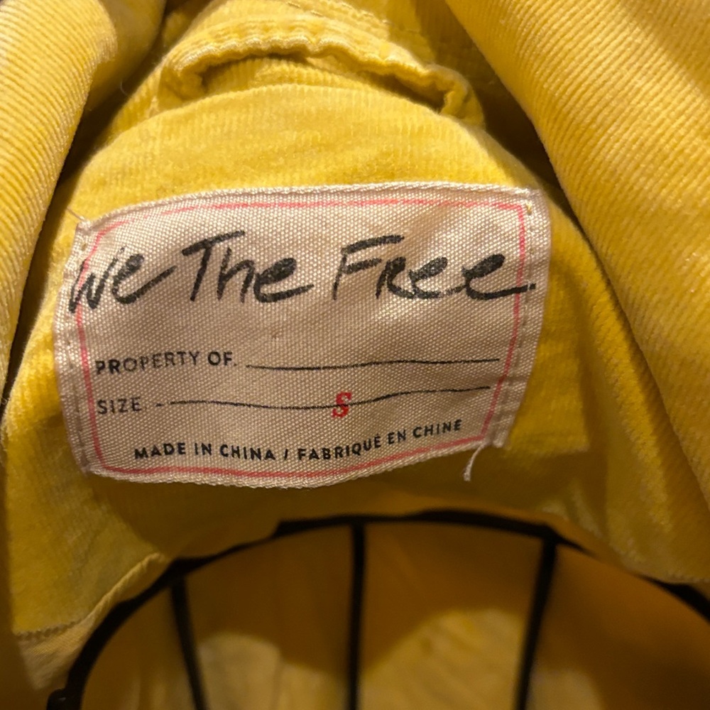We The Free canaryYellow SureThing bomber Jacket size small corduroy cropped - Picture 5 of 8